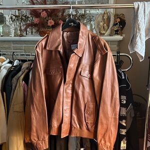 Scully Tan Leather Military Jacket